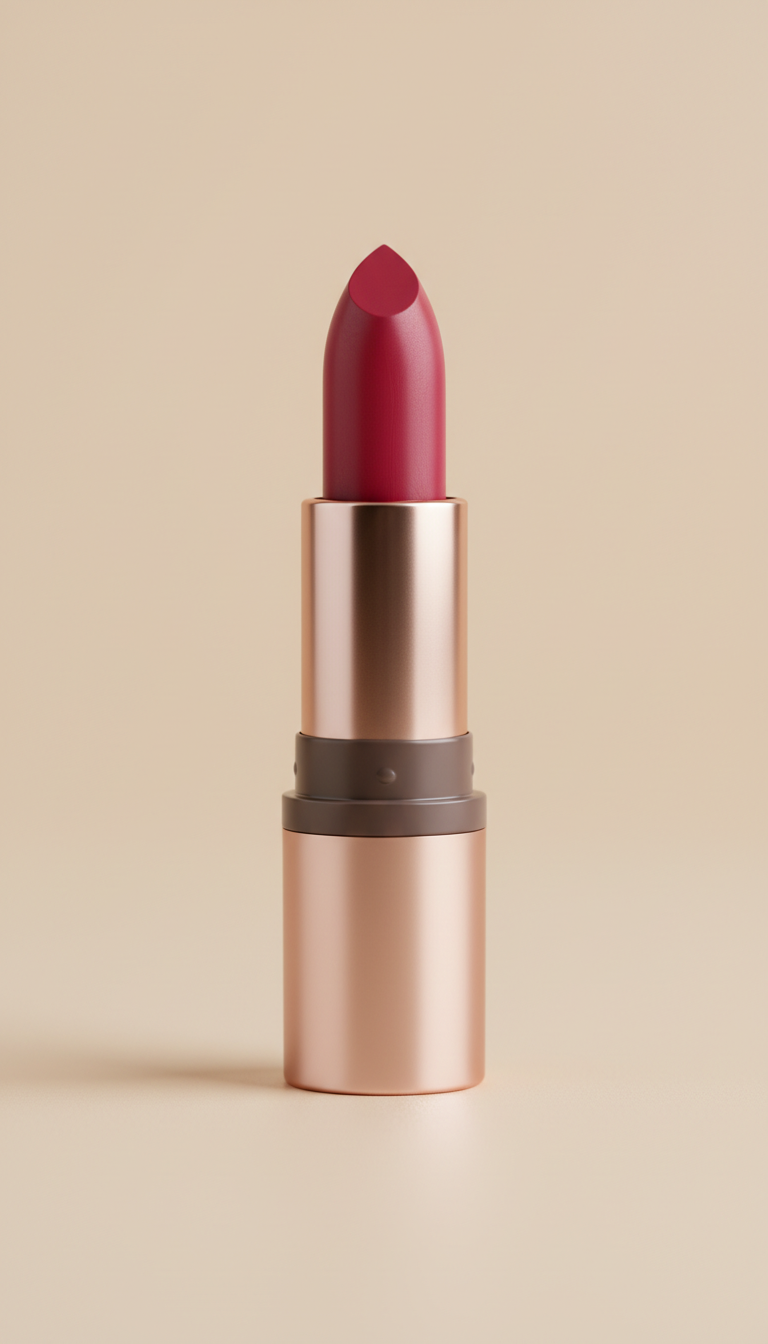 Vivid rose lipstick satin finish